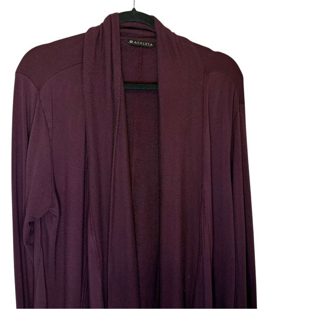 Athleta Open-Front Drape Cardigan - Plum - Picture 9 of 15